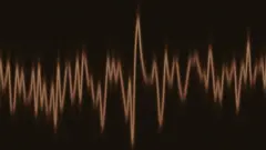 Brown sound wave on a black background