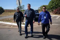 Bolsonaro chega à sede da Secretaria de Administração Penitenciária em Brasília