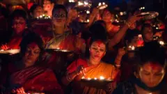 ঢাকায় হিন্দুদের একটি ধর্মীয় উৎসব।