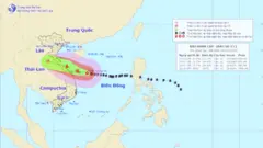 Bản đồ đường đi của cơn bão số 13