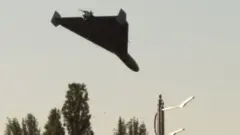 Kamikaze drone in sky