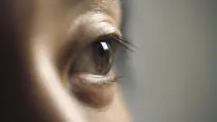 Close-up of a young person's left eye