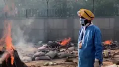 A crematorium in Delhi
