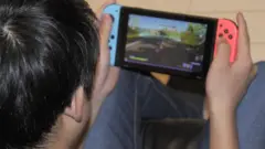 a boy playing games