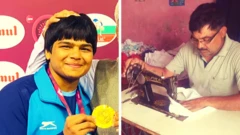 दिव्या काकरान अपने पिता के साथ