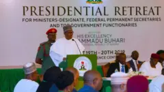 President Buhari for di retreat