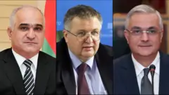 Şahin Müstafayev (solda), Mher Qriqoryan (mərkəzdə) və Aleksey Overçukun (sağda)