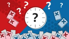 Promo image showing ballots, a clock and a question mark