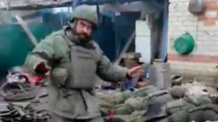 Man in uniform raising his hands