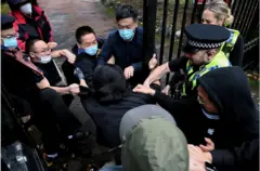 中共二十大：居英港人曼城示威風波 英國首相稱「令人深感憂慮」