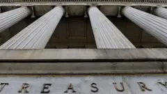 The façade of the US Treasury building