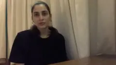 Video obtained by the BBC showing appeal from Zeynab Javadli