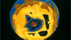 Mapa 3D do planeta e da camada de ozônio