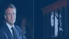 صورة فيروز على أطلال معبد بعلبك والرئيس الفرنسي ماكرون