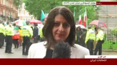 برخورد معترضان و پلیس مقابل کنسولگری ایران در لندن