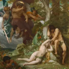 Adão e Eva expulsos do paraíso, em pintura de Alexandre Cabanel, 1866