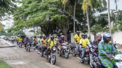 A Cotonou la capitale du Benin et de la moto plusieurs activités ont été créées pour faire face à la propagation du covid 19