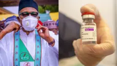 Aworan Aarẹ Buhari ati abẹrẹ Covid-19