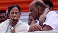 AITMC Chief and Bengal CM Mamata Banerjee and NCP chief Sharad Pawar