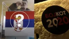 Glasačka kutija i bedž Bojkot 2020