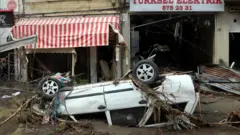 Wrecked car in Bozkurt, 13 Aug 21