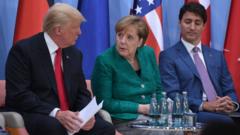 Trump und Merkel beim G20-Gipfel in Hamburg.