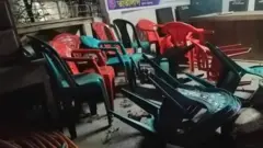 বিস্ফোরণের পর কাযালয়ের ভেতরের আসবাবপত্র লণ্ডভণ্ড হয়ে যায়।