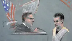 Dibujo de la comparecencia de Teixeira en el juzgado