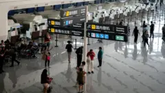 File picture of tourists at Beijing's Daxing International Airport