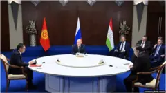 Путин, Рахмон, Жапаров_Астанадагы жолугушуу