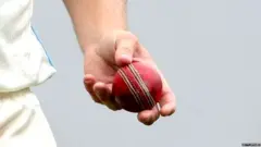 गोलंदाजाच्या हातात चेंडू