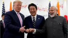 ट्रंप, आबे और मोदी