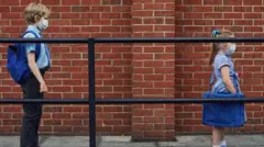 School pupils socially distance
