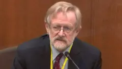 Chicago-based breathing expert Dr Martin Tobin answers questions during the ninth day of the trial of former Minneapolis police officer Derek Chauvin