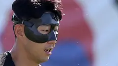 안면 마스크르 쓴 손흥민