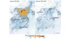 ဂြိုဟ်တုက ရိုက်ကူးထားတဲ့ ဓာတ်ပုံ နှစ်ပုံ။