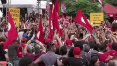 Lula is greeted by supporters