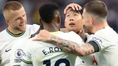 Tottenham celebrate.