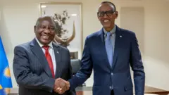 Ramaphosa yaganiriye na Kagame ubwo yari yagiye i Kigali mu muhango wo kwibuka