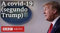 Presidente americano, que concorre à reeleição, disse que ele e sua mulher, Melania, testaram positivo; relembre suas reações à pandemia.