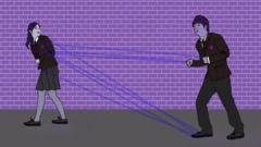 صورة مراهق يمسك خيوط تحرك صبية أمامه