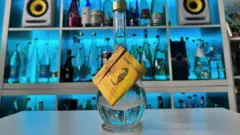 A bottle of fine water from Milin Patel's collection, which typically sells for £250 in the market.