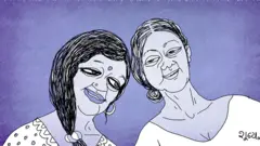 கார்ட்டூன் பெண்கள் இருவர்