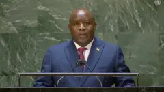 Prezida Evariste Mdayishimiye imbere y'inama ya bose ya ONU ku wa 23/09/2021 i New York