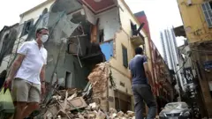 تظاهرات در نزدیکی پارلمان لبنان در پی انفجار بیروت