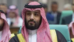 Saudi Crown Prince Mohammed bin Salman at a summit of the Organisation of Islamic Co-operation in Mecca, Saudi Arabia (30 May 2019)