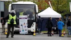 Vaccine bus in Bolton