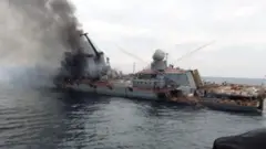 Picture of the burning vessel