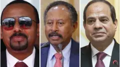 ጠ/ሚ ዐቢይ አህመድ፣ ጠ/ሚ አብደላ ሐምዶክ እና ፕሬዝዳንት አብዱል ፋታህ አል ሲሲ