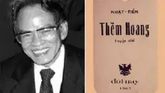 Nhà văn Nhật Tiến và hình bìa cuốn Thềm Hoang